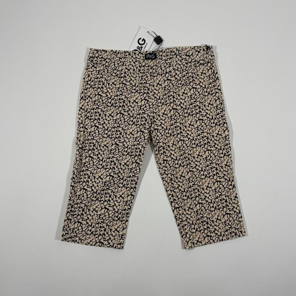 2000s Floral Abstract Print Designer Crop Pants